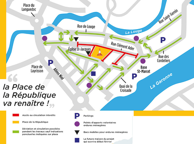 mairie de muret actualites travaux en ville rehabilitation de la place de la republique plan de circulation